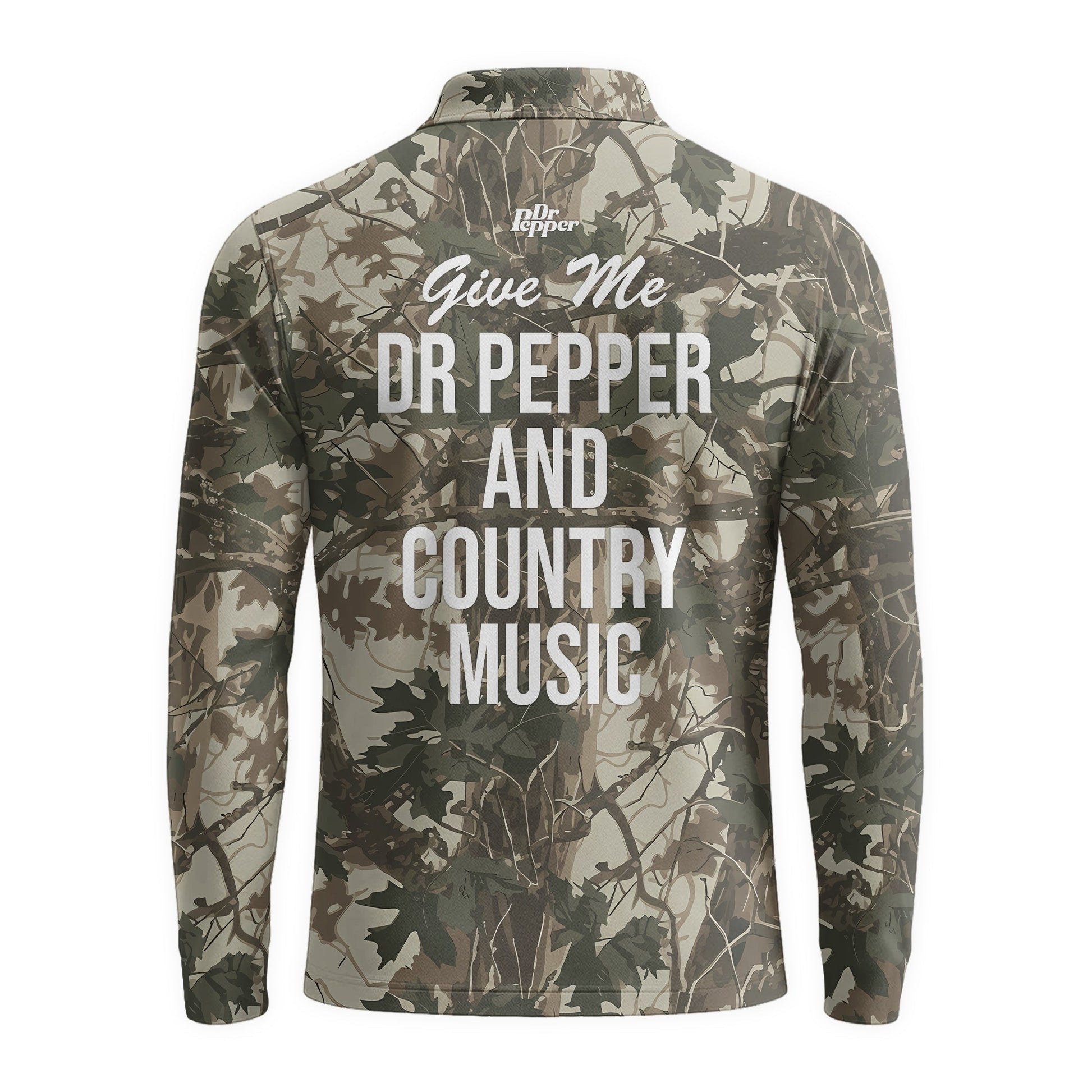  Dr Pepper Country Camo Golf Long Sleeve Polo Shirt