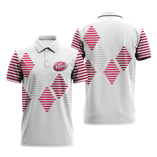 Dr Pepper Diamond Stripe Polo Shirt