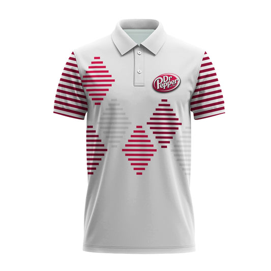 Dr Pepper Diamond Stripe Polo Shirt