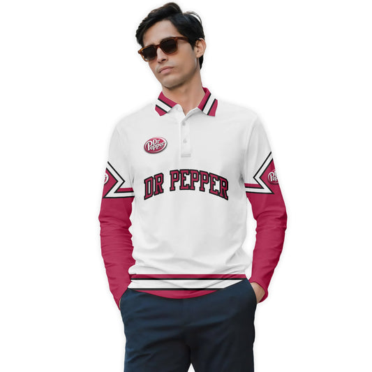  Dr Pepper Fieldcore Golf Long Sleeve Polo Shirt