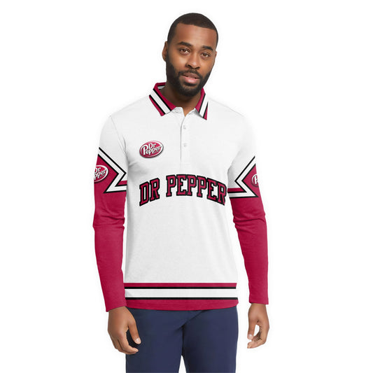  Dr Pepper Fieldcore Golf Long Sleeve Polo Shirt