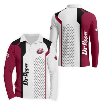  Dr Pepper Modern Motorsport Golf Long Sleeve Polo Shirt