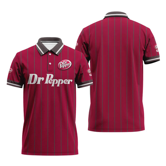 Dr Pepper Pinstripe Classic Polo Shirt