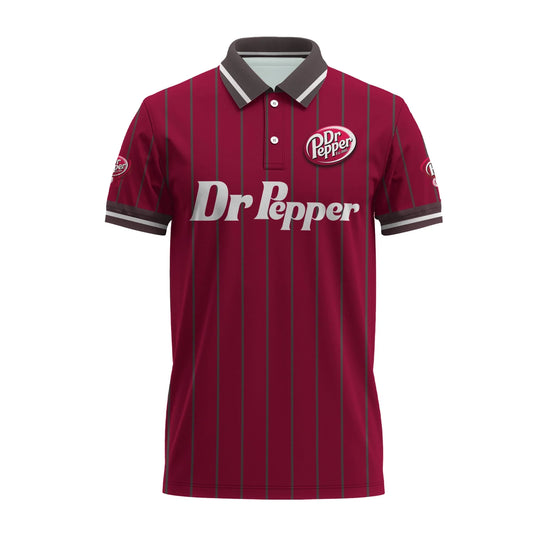 Dr Pepper Pinstripe Classic Polo Shirt