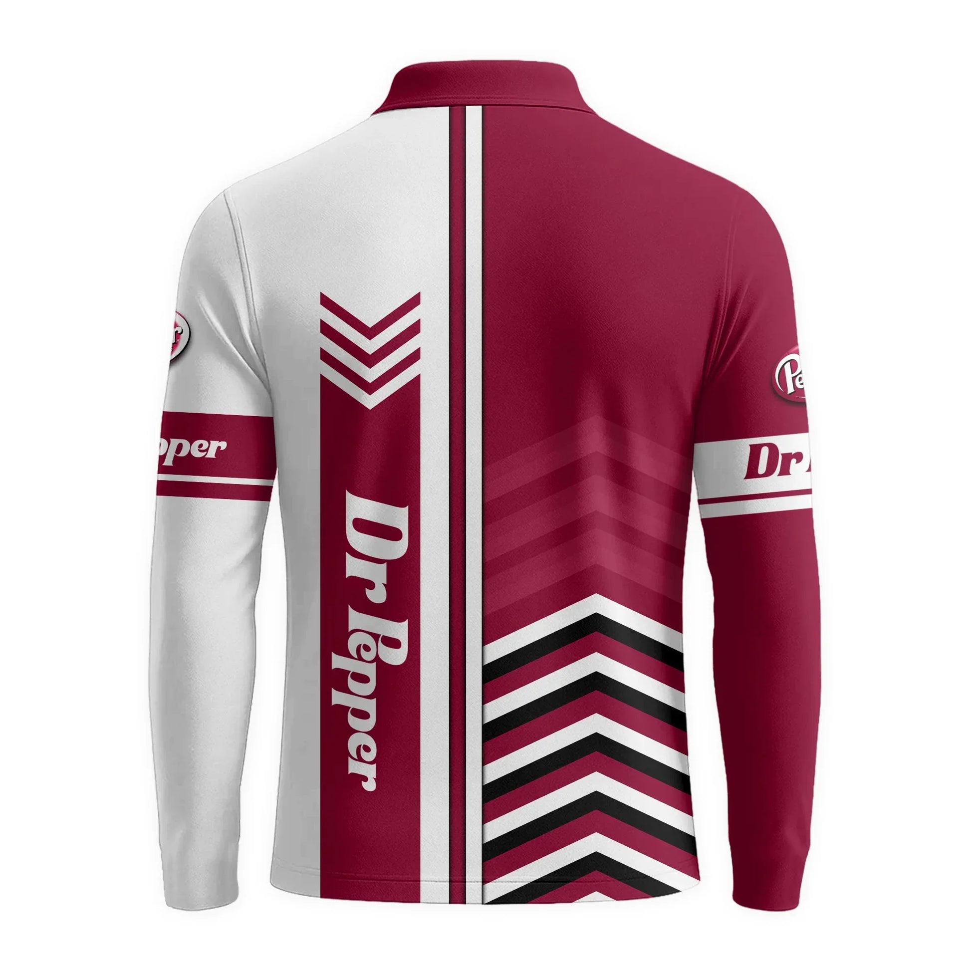  Dr Pepper Racing Stripe Golf Long Sleeve Polo Shirt