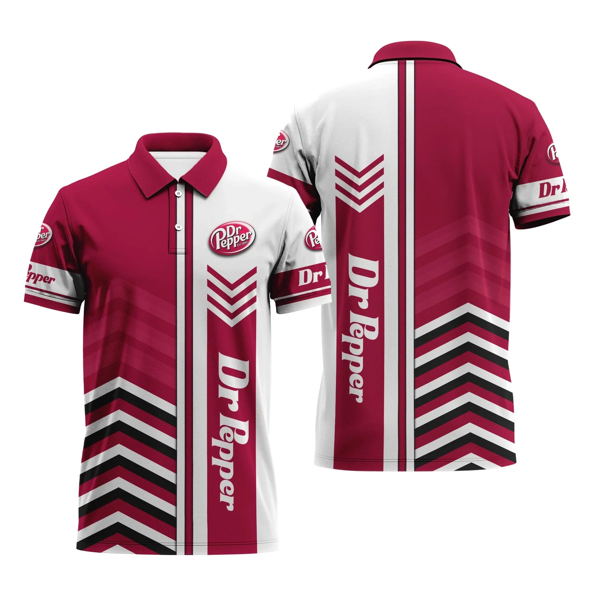Dr Pepper Racing Stripe Polo Shirt