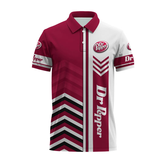 Dr Pepper Racing Stripe Polo Shirt