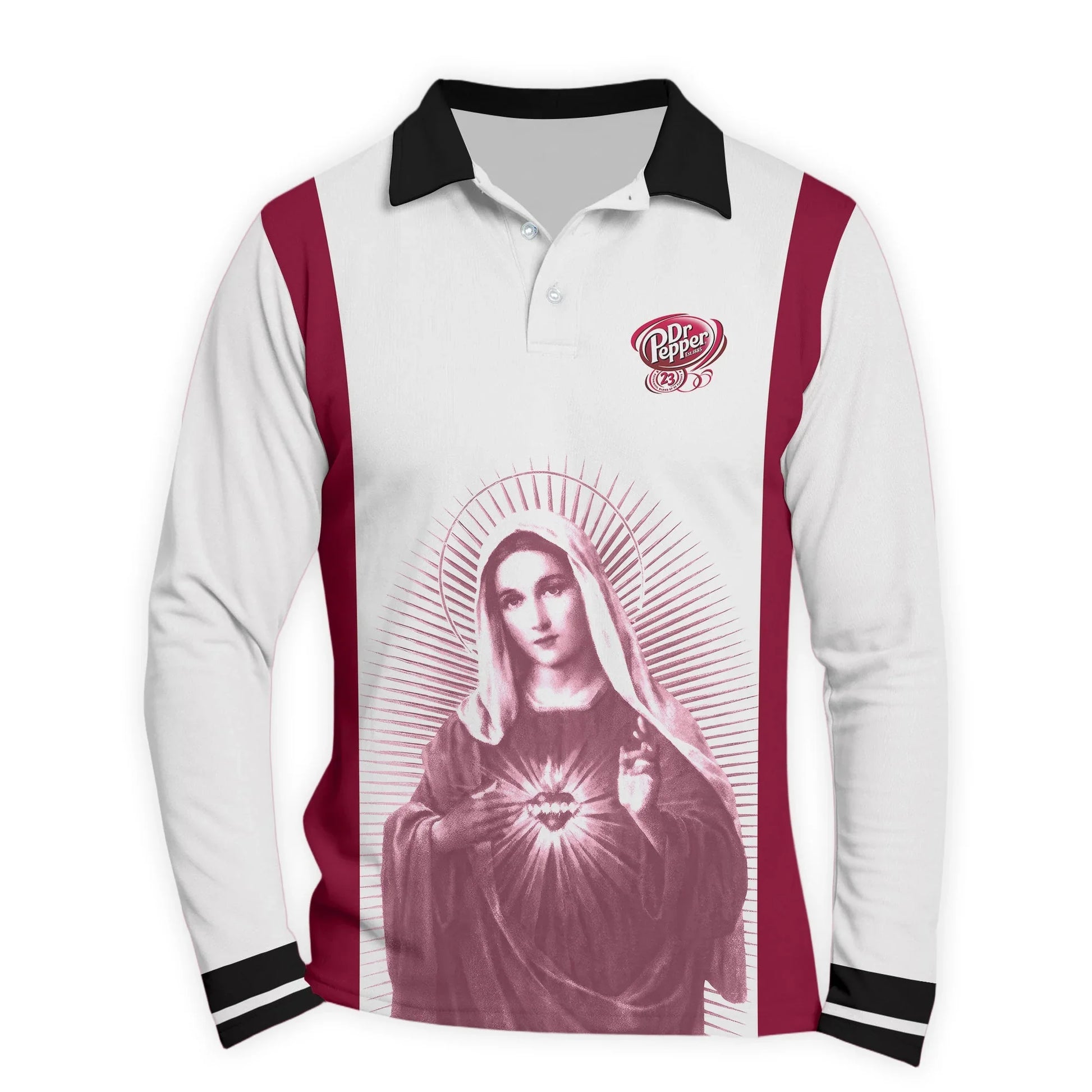  Dr Pepper Sacred Maria Golf Long Sleeve Polo Shirt