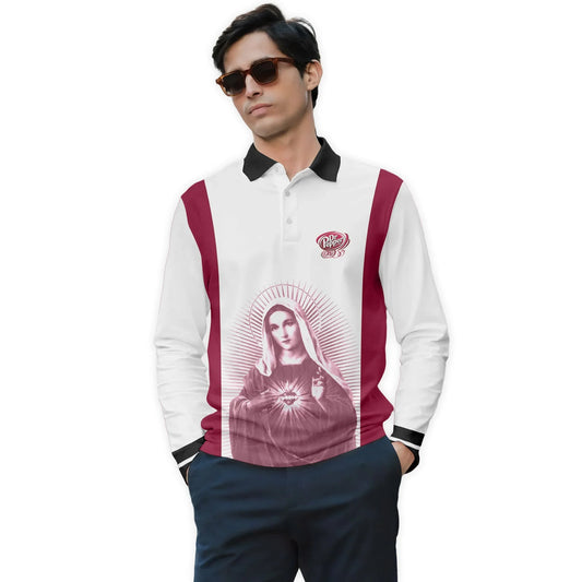  Dr Pepper Sacred Maria Golf Long Sleeve Polo Shirt