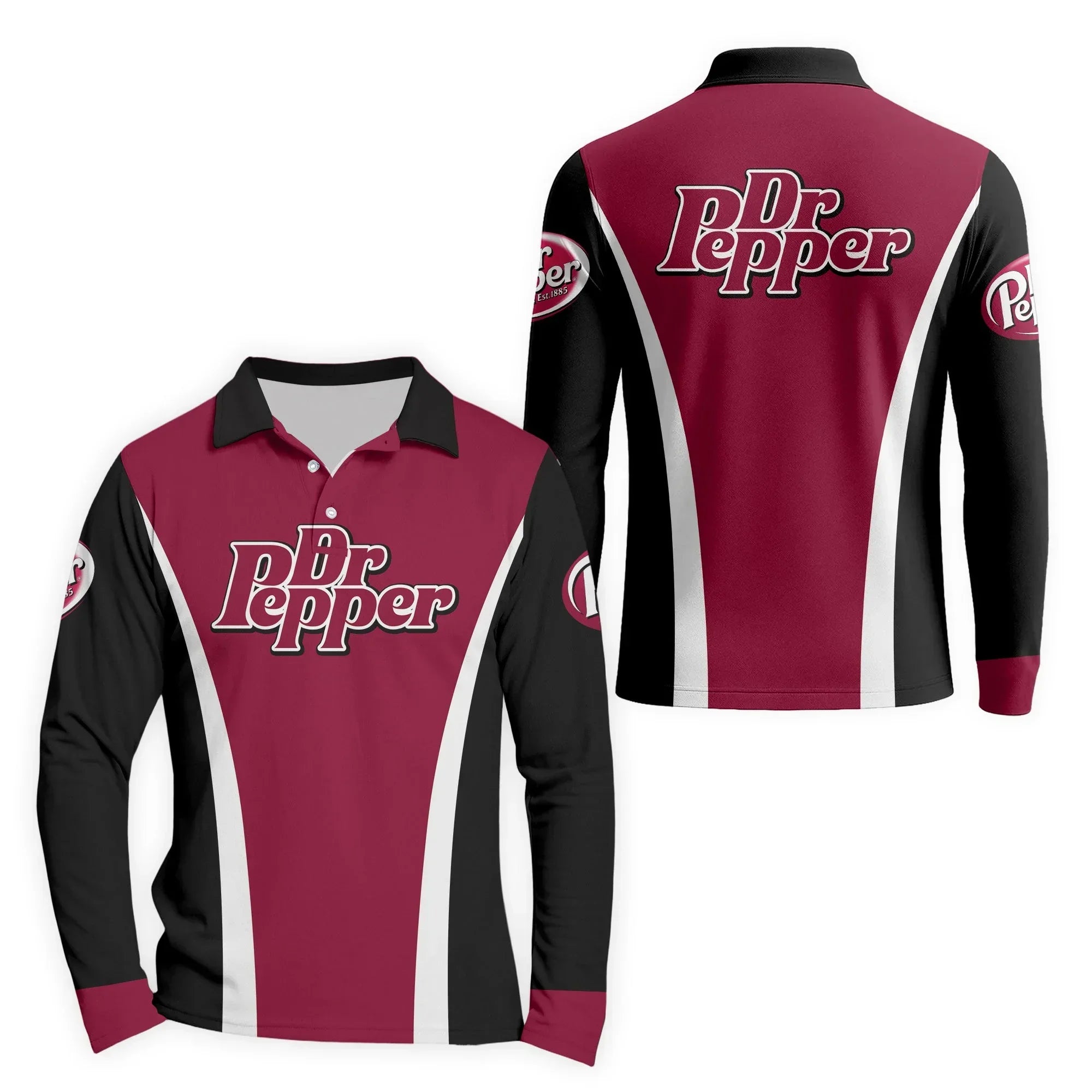 Dr Pepper Summit Flow Golf Long Sleeve Polo Shirt | Polo Shirt