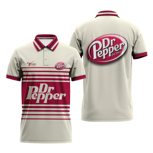  Dr Pepper Vintage Stripe Polo Shirt