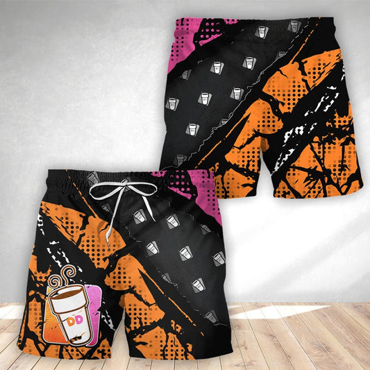 Halftone Dunkin' Donuts Swim Trunks - VinoVogue.com