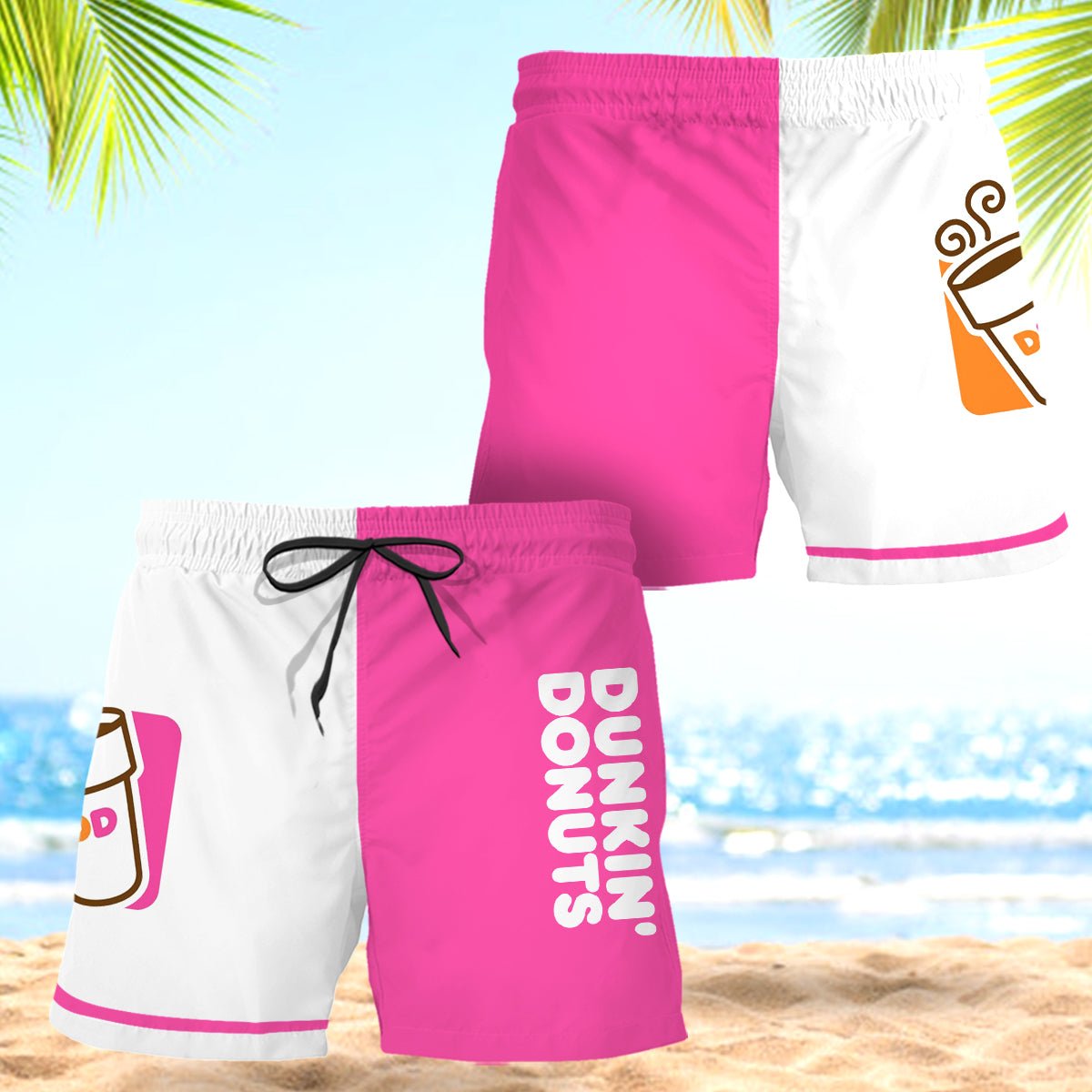 Dunkin' Donuts Basic Colorful Swim Trunks - VinoVogue.com