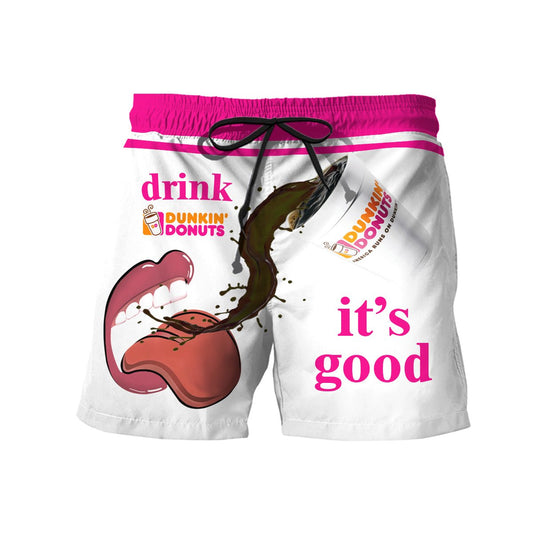 Drink Dunkin'Donuts It's Good Swim Trunks - VinoVogue.com