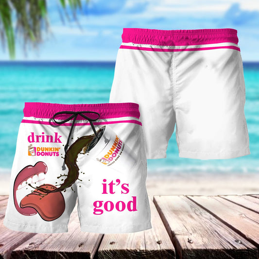 Drink Dunkin'Donuts It's Good Swim Trunks - VinoVogue.com