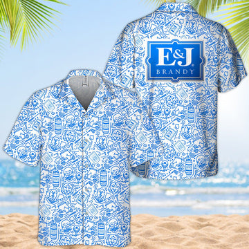 E&J Brandy Summer Doodle Art Hawaiian Shirt - VinoVogue.com