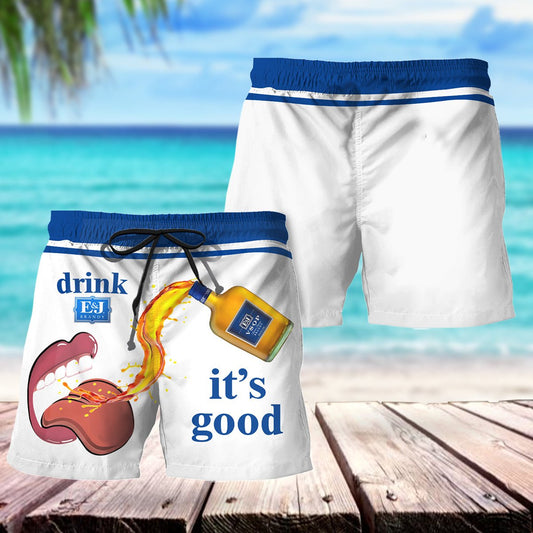 Drink E&J Brandy It's Good Swim Trunks - VinoVogue.com