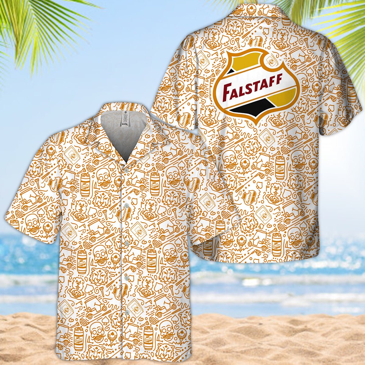 Falstaff Summer Doodle Art Hawaiian Shirt - VinoVogue.com