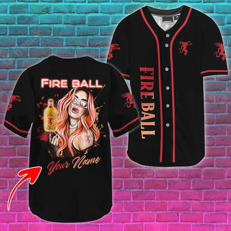 Personalized Fireball's Sweet Lady Baseball Jersey - VinoVogue.com