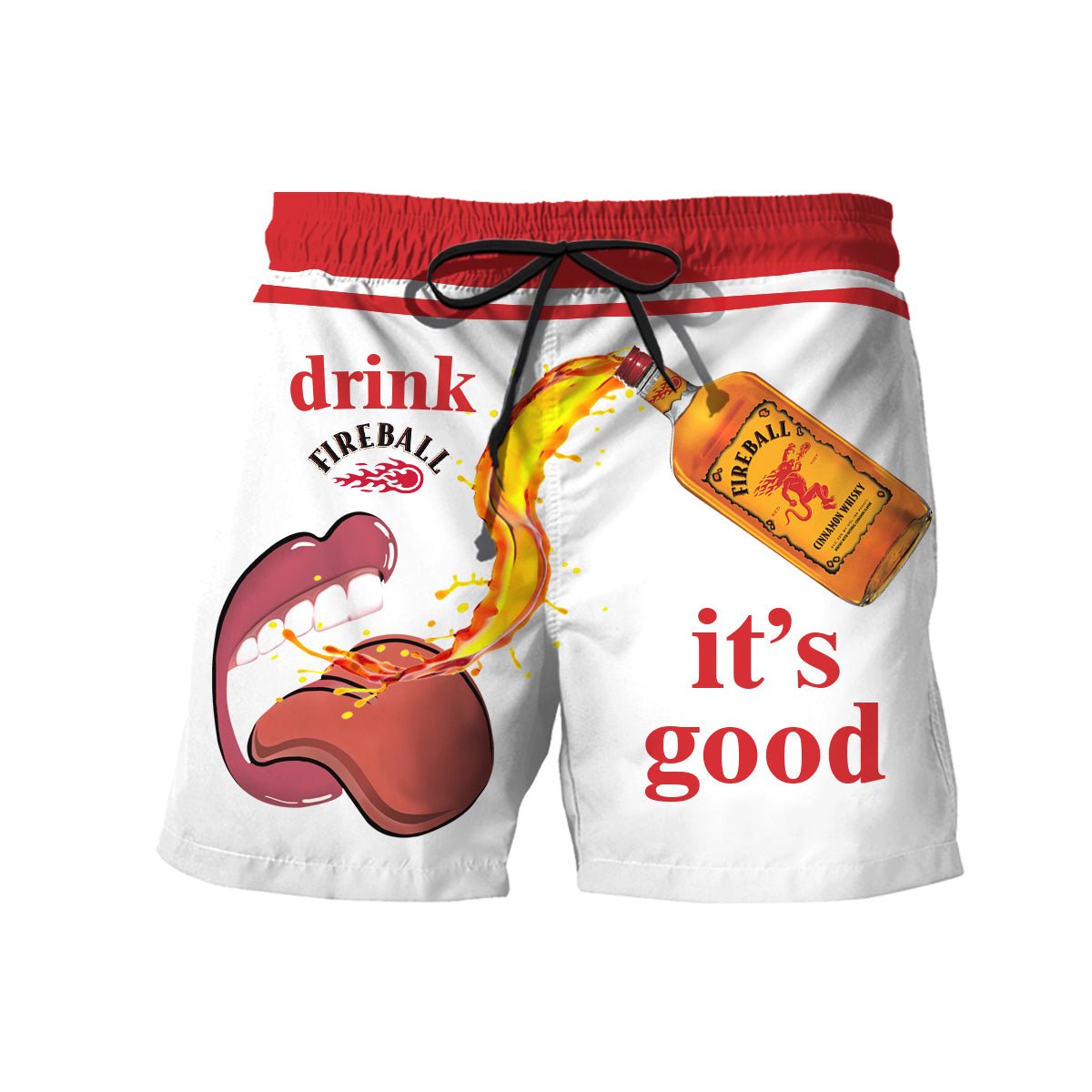 Drink Fireball It's Good Swim Trunks - VinoVogue.com