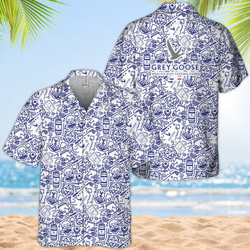 Grey Goose Summer Doodle Art Hawaiian Shirt - VinoVogue.com