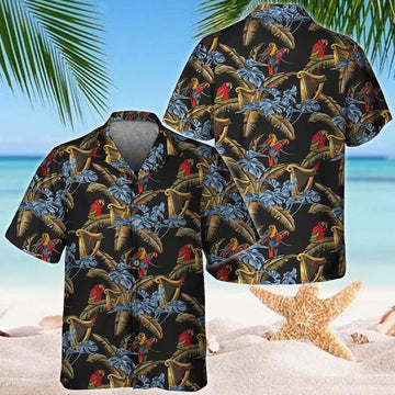 Guiness Red Parrots Hawaiian Shirt - VinoVogue.com