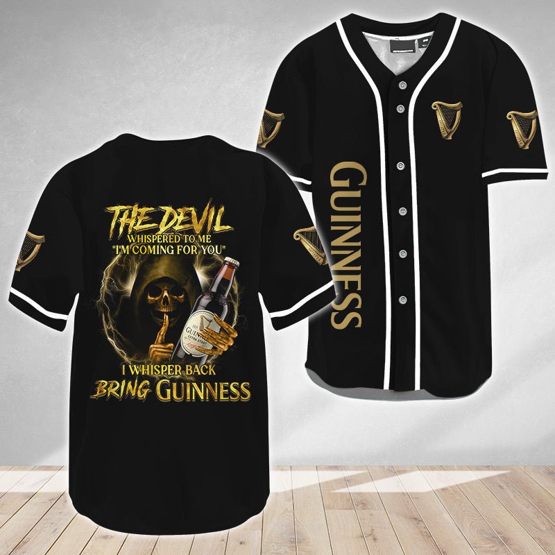 The Devil Whispered Guinness Baseball Jersey - VinoVogue.com