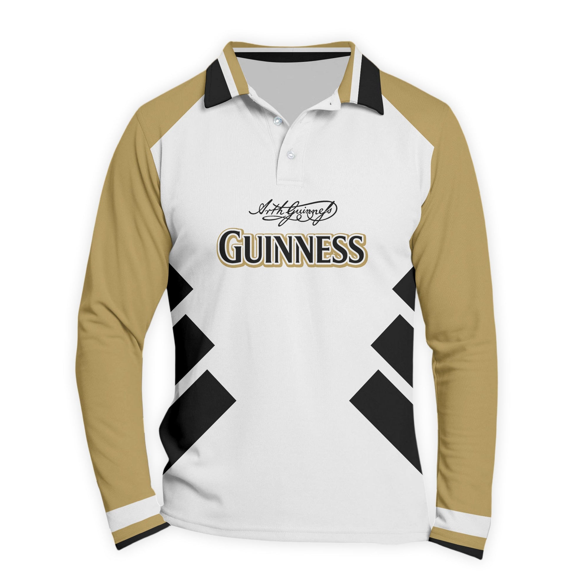  Guinness Bold Line Golf Long Sleeve Polo Shirt
