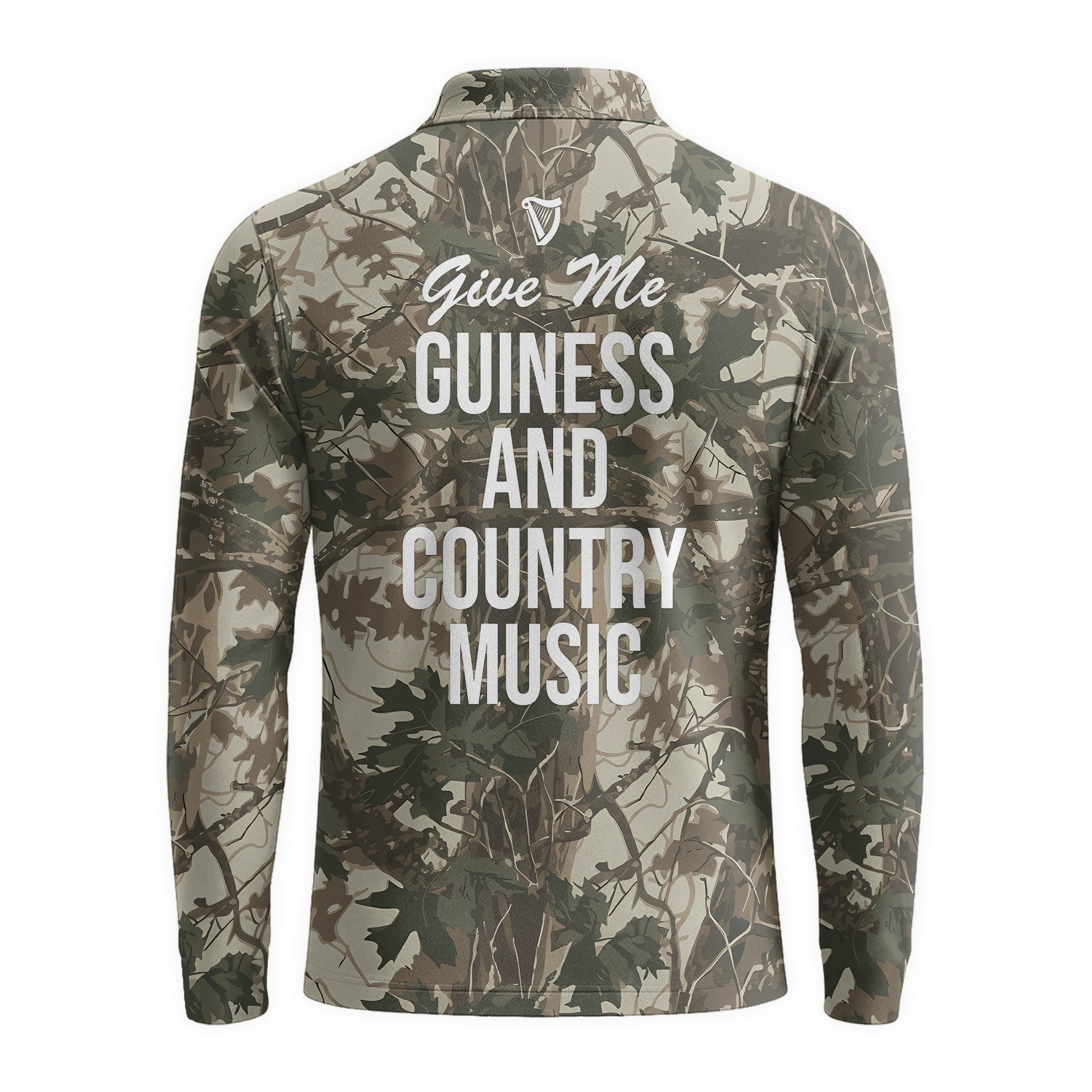  Guinness Country Camo Golf Long Sleeve Polo Shirt