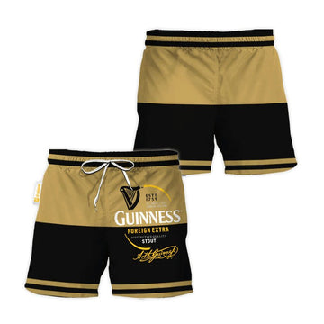 Guinness Gold And Black Basic Swim Trunks - VinoVogue.com