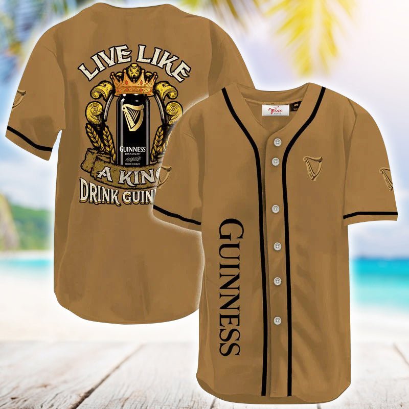Guinness Live Like A King Baseball Jersey - VinoVogue.com