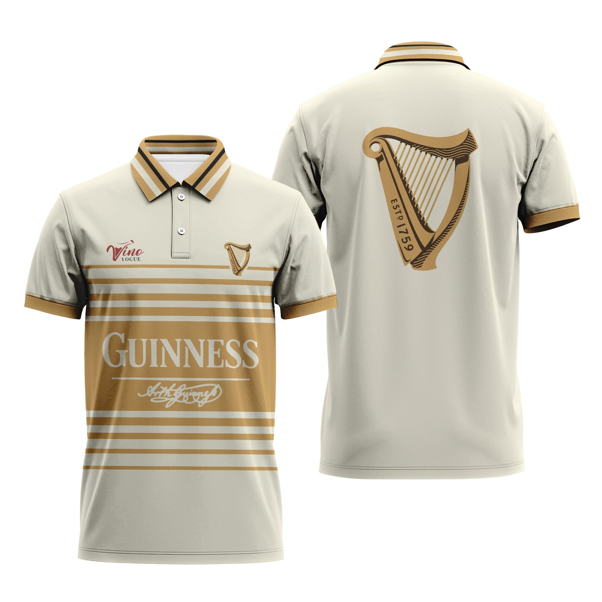  Guinness Vintage Stripe Polo Shirt