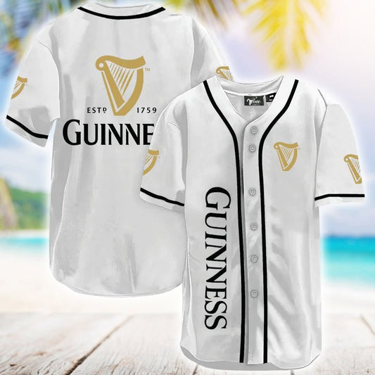Guinness White Baseball Jersey - VinoVogue.com