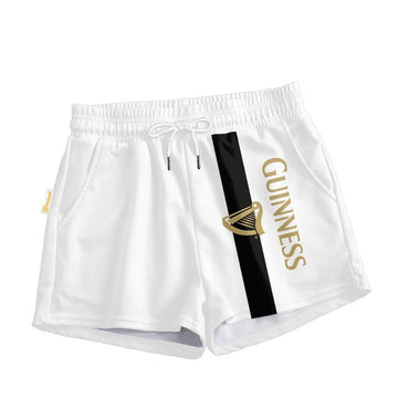 Guinness White Basic Women's Casual Shorts - VinoVogue.com