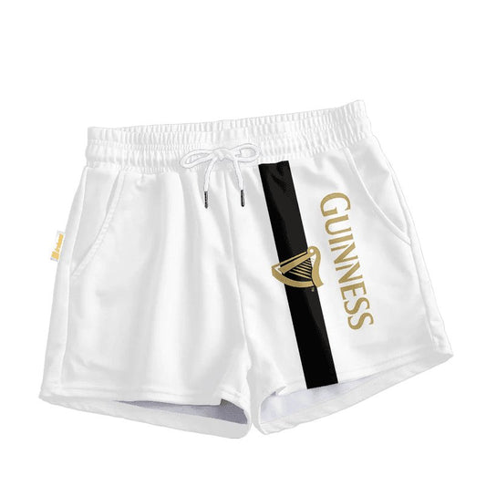 Guinness White Basic Women's Casual Shorts - VinoVogue.com