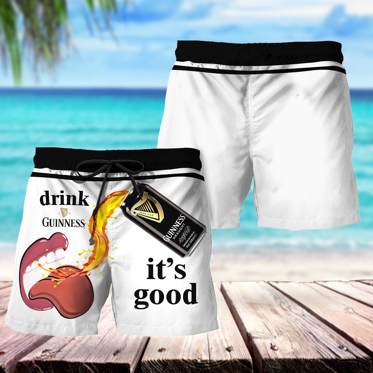 Drink Guinness It's Good Swim Trunks - VinoVogue.com