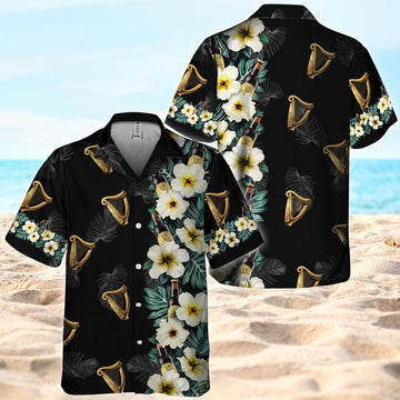 Guinness Tropical Floral Hawaiian Shirt - VinoVogue.com