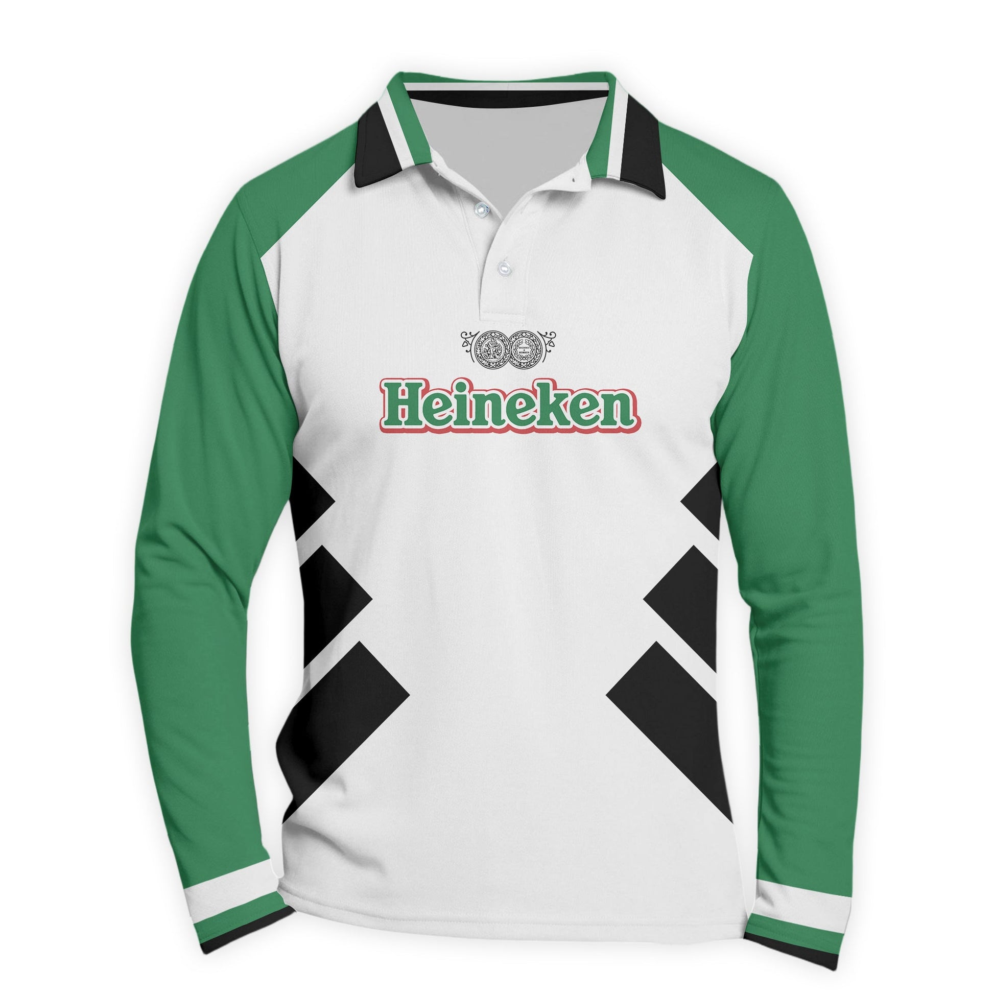 Heineken Bold Line Golf Long Sleeve Polo Shirt