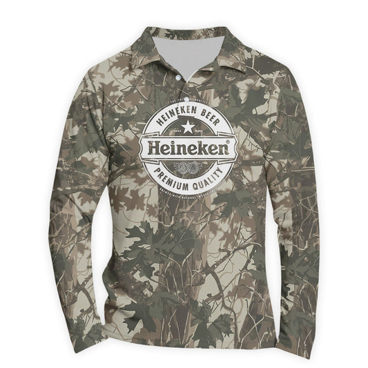 Heineken Country Camo Golf Long Sleeve Polo Shirt
