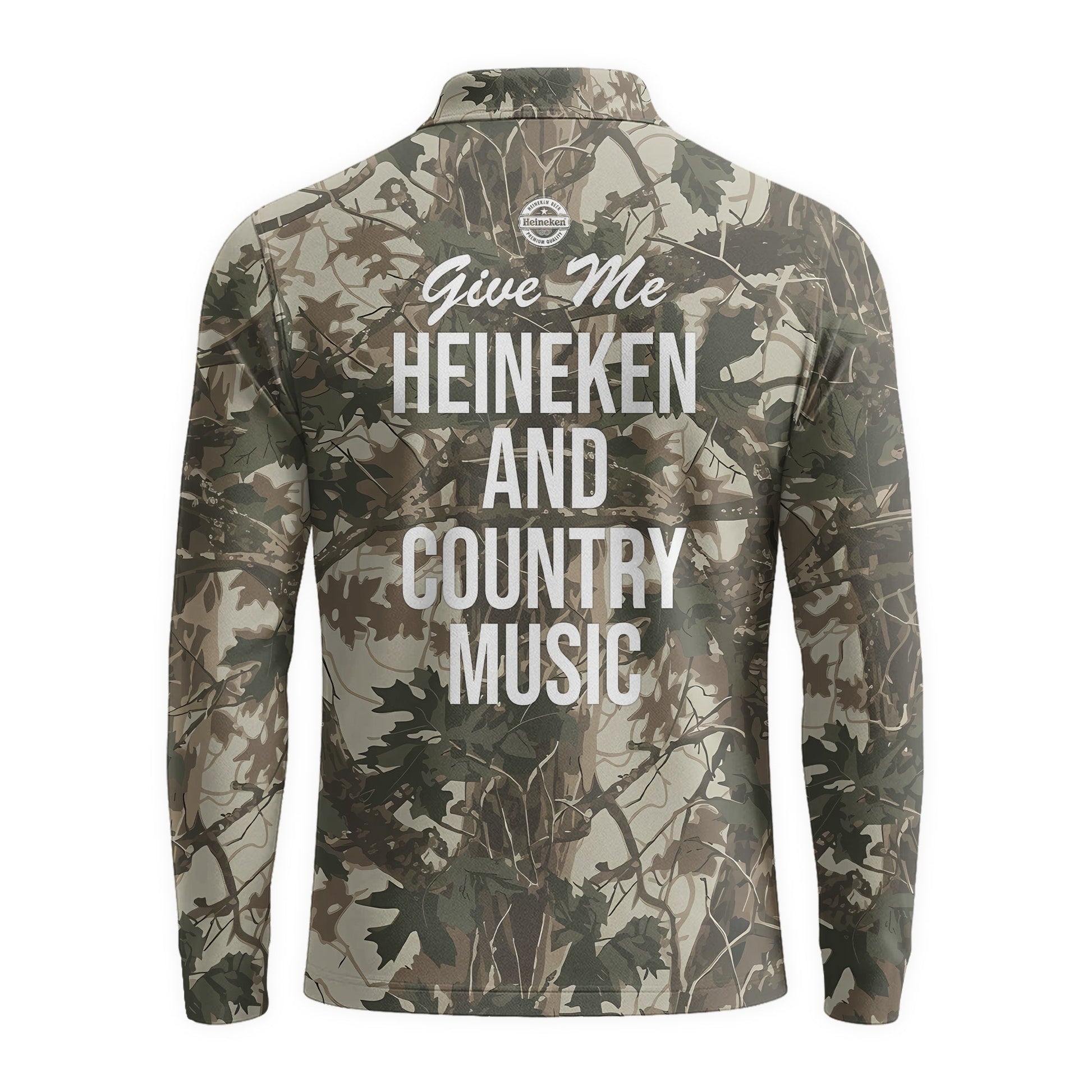 Heineken Country Camo Golf Long Sleeve Polo Shirt