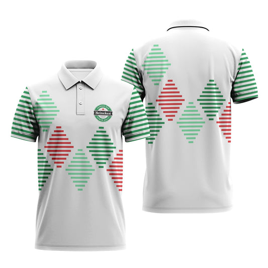 Heineken Diamond Stripe Polo Shirt
