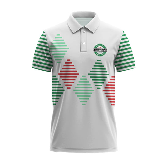 Heineken Diamond Stripe Polo Shirt