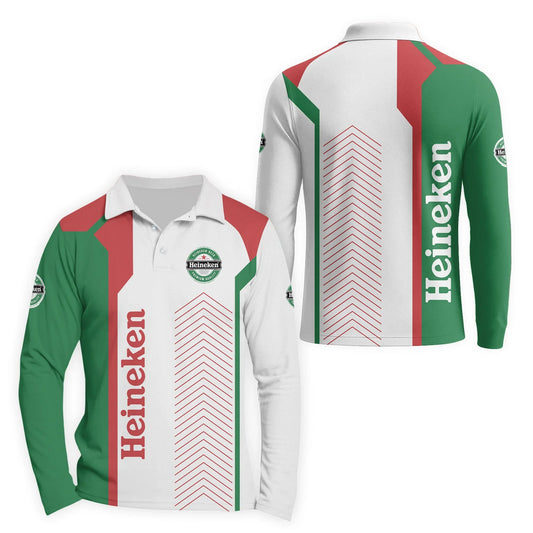 Heineken Modern Motorsport Golf Long Sleeve Polo Shirt