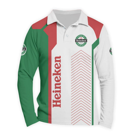 Heineken Modern Motorsport Golf Long Sleeve Polo Shirt