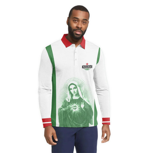 Heineken Sacred Maria Golf Long Sleeve Polo Shirt