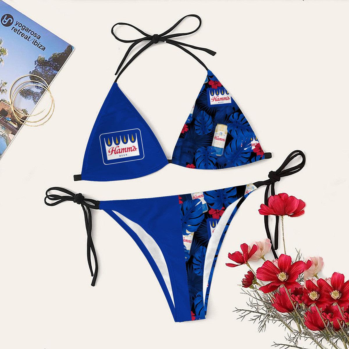 Blue Hamm's Beer Triangle Beach Bikini