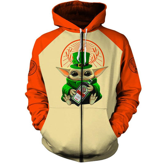 Jägermeister Baby Yoga With Funny Quote Tie Dye Zip Hoodie