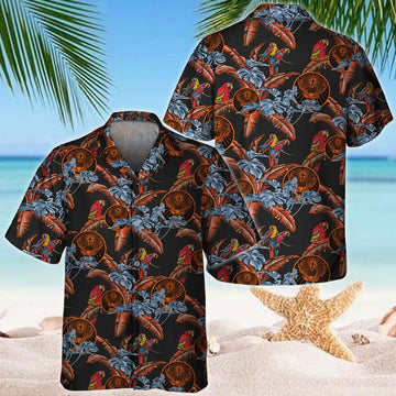 Jagermeister Red Parrots Hawaiian Shirt - VinoVogue.com