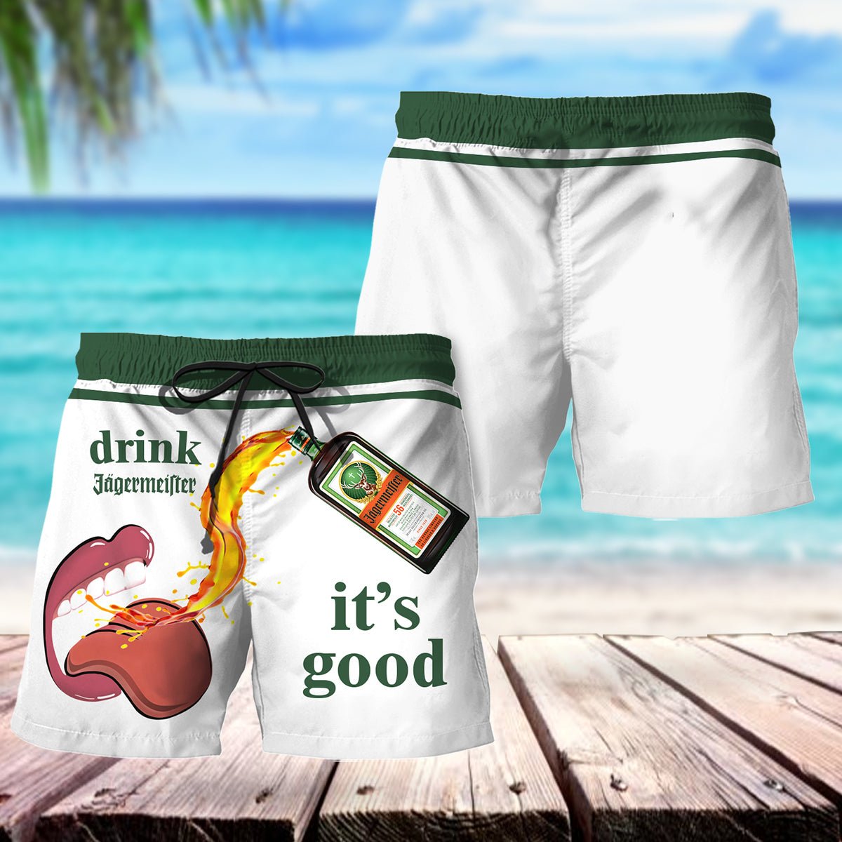 Drink Jagermeister It's Good Swim Trunks - VinoVogue.com