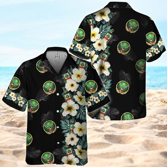 Jagermeister Tropical Floral Hawaiian Shirt - VinoVogue.com